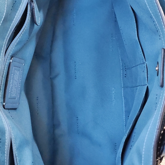 COACH Crossgrain Large Bailey Blue Carryall Shoulder Bag Women's OS - Picture 13 of 14